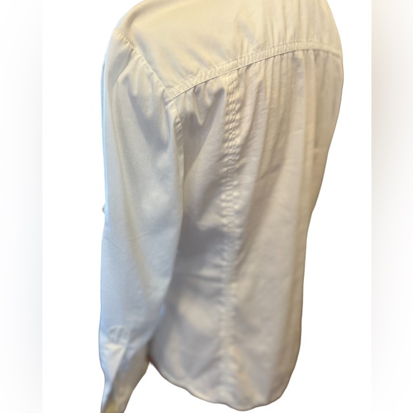 Theory Women’s Shirt Size Small Button Up White 3/4 Roll Up Sleeves Cotton - Picture 5 of 12